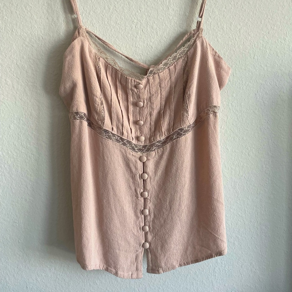 Wild Fable Lace Trimmed Beige Camisole